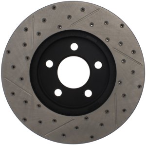 Ford Crown Victoria Brake Rotor (1) - Front Left - Stoptech - Sport Drilled & Slotted - Black - `03-`11