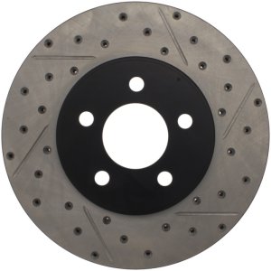 Ford Crown Victoria Brake Rotor (1) - Front Left - Stoptech - Sport Drilled & Slotted - Black - `03-`11