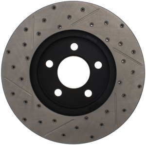 Ford Crown Victoria Brake Rotor (1) - Front Left - Stoptech - Sport Drilled & Slotted - Black - `03-`11
