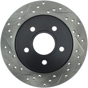 Ford Focus Brake Rotor (1) - Rear Right - Stoptech - Slotted & Drilled Sport - Black - `12-`18
