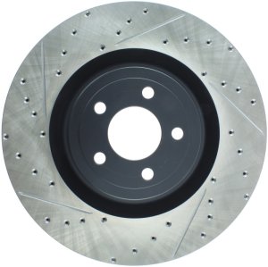 Ford Mustang Brake Rotor (1) - Front Right - Stoptech - Drilled & Slotted - Black - `15-`17 Ford Mustang Brake Rotor (1) - Front Right - Stoptech - Drilled & Slotted - Black - `15-`17