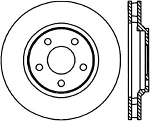 Cadillac Seville Brake Rotor(1) - Front Right - Stoptech - Slotted & Drilled - Black - `97-`02