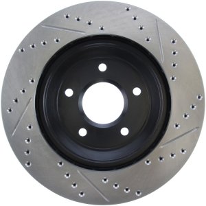 Cadillac XLR Brake Rotor (1) - Front Right - Stoptech - Slotted & Drilled - Black - `04-`09