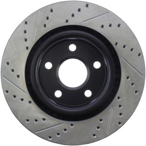 Pontiac G8 Brake Rotor (1) - Front Left - Stoptech - Drilled/Slotted - Black - `08-`09