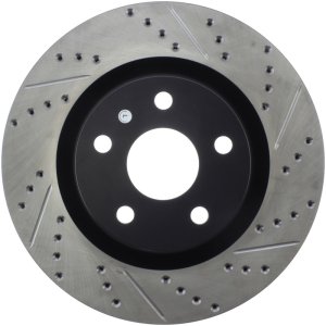 Pontiac G8 Brake Rotor (1) - Front Left - Stoptech - Drilled/Slotted - Black - `08-`09