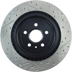 Cadillac CTS Brake Rotor(1) - Rear Right - Stoptech - Slotted & Drilled - Black - `09-`19