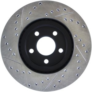Chrysler PT Cruiser Brake Rotor (1) - Front Left - Stoptech - Sport Drilled & Slotted - Black - `03-`09