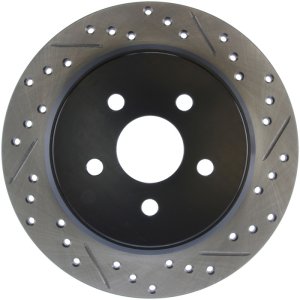 Chrysler PT Cruiser Brake Rotor (1) - Rear Left - Stoptech - Sport Drilled & Slotted - Black (e-coated hat) - `03-`09 Chrysler PT Cruiser Brake Rotor (1) - Rear Left - Stoptech - Sport Drilled & Slotted - Black (e-coated hat) - `03-`09