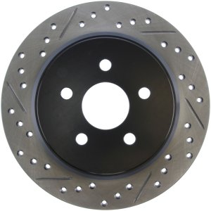 Chrysler PT Cruiser Brake Rotor (1) - Rear Right - Stoptech - Sport Drilled & Slotted - Black - `03-`09