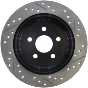 Chrysler PT Cruiser Brake Rotor (1) - Rear Right - Stoptech - Sport Drilled & Slotted - Black - `03-`09