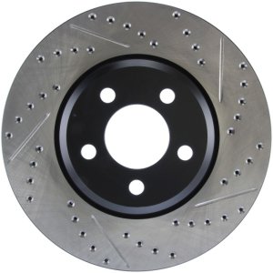 Dodge Magnum Brake Rotors (1) - Front Left - Stoptech - Drilled & Slotted - Black - `05-`08