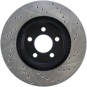Dodge Magnum Brake Rotor (1) - Front Right - Stoptech - Drilled & Slotted - Black - `05-`08