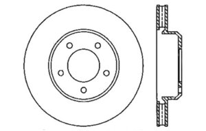 Dodge Magnum Brake Rotor (1) - Front Right - Stoptech - Drilled & Slotted - Black - `05-`08