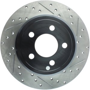 Dodge Magnum Brake Rotor (1) - Rear Left - Stoptech - Drilled & Slotted - Black - `05-`08