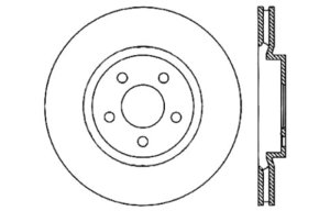 Dodge Magnum Brake Rotor (1) - Front Left - Stoptech - Slotted/Drilled Rotor - Black - `05-`08