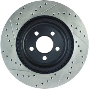 Dodge Magnum Brake Rotor (1) - Front Left - Stoptech - Slotted/Drilled Rotor - Black - `05-`08