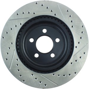 Dodge Magnum Brake Rotor (1) - Front Right - Stoptech - Slotted & Drilled - Black - `05-`08