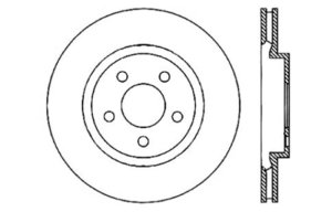 Dodge Magnum Brake Rotor (1) - Rear Right - Stoptech - Slotted & Drilled - Black - `05-`08