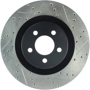 Dodge Magnum Brake Rotor (1) - Front Left - Stoptech - Drilled & Slotted - Black - `06-`08