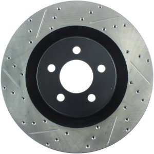 Dodge Magnum Brake Rotor (1) - Front Right - Stoptech - Drilled and Slotted - Black - `06-`08