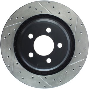 Dodge Magnum Brake Rotor (1) - Rear Left - Stoptech - Drilled & Slotted - Black - `06-`08