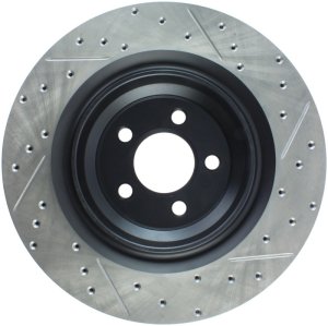 Dodge Magnum Brake Rotor (1) - Rear Right - Stoptech - Drilled/Slotted - Black - `06-`08