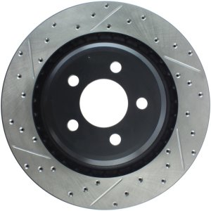 Dodge Magnum Brake Rotor (1) - Rear Right - Stoptech - Drilled/Slotted - Black - `06-`08