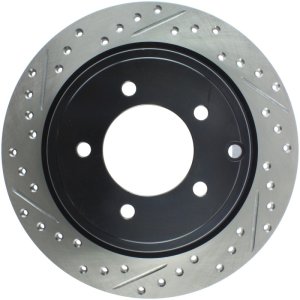 Chrysler Sebring Brake Rotor (1) - Rear Right - Stoptech - Drilled & Slotted - Black - `07-`12