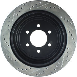 Lincoln Mark LT Brake Rotor (1) - Rear Left - Stoptech - Slotted & Drilled Sport Rotors - Black - `05-`08