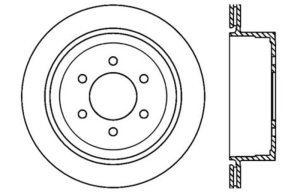 Lincoln Mark LT Brake Rotor (1) - Rear Right - Stoptech - Slotted & Drilled - Black E-Coated - `05-`08