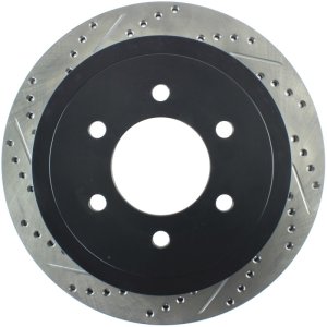 Lincoln Mark LT Brake Rotor (1) - Rear Right - Stoptech - Slotted & Drilled - Black E-Coated - `05-`08 Lincoln Mark LT Brake Rotor (1) - Rear Right - Stoptech - Slotted & Drilled - Black E-Coated - `05-`08