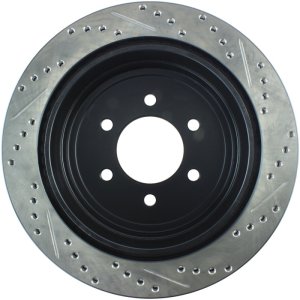 Lincoln Mark LT Brake Rotor (1) - Rear Right - Stoptech - Slotted & Drilled - Black E-Coated - `05-`08
