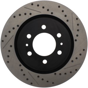 Ford F-150 Brake Rotors (1) - Front Left - Stoptech - Drilled & Slotted, E-Coated - Black - `10-`20