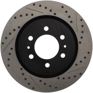 Ford F-150 Brake Rotors (1) - Front Left - Stoptech - Drilled & Slotted, E-Coated - Black - `10-`20