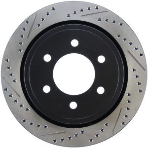 Ford F-150 Brake Rotor (1) - Rear Right - Stoptech - Slotted & Drilled Sport - Black - `12-`20