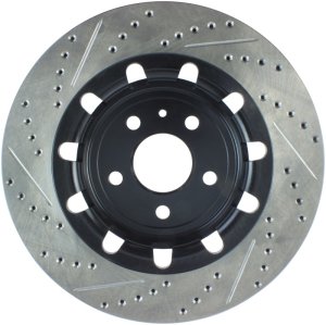 Lincoln MKT Brake Rotor (1) - Front Left - Stoptech - Drilled/Slotted + StopTech Sport - Black - `13-`19