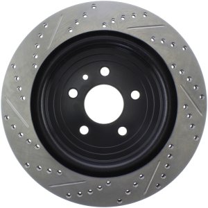 Ford Explorer Brake Rotors (2) - Rear - Stoptech - Slotted & Drilled - Black - `13-`19