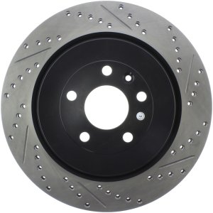 Ford Police Interceptor Utility Brake Rotors (2) - Rear - Stoptech - Slotted & Drilled - Black - `13-`19 Ford Police Interceptor Utility Brake Rotors (2) - Rear - Stoptech - Slotted & Drilled - Black - `13-`19