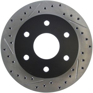 Chevrolet Suburban 1500 Brake Rotor (1) - Front Right - Stoptech - Slotted & Drilled - Black - 2000
