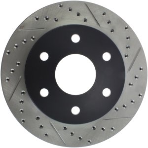 GMC Sierra 1500 Brake Rotor (1) - Front Left - Stoptech - Slotted & Drilled - Black - `99-`06