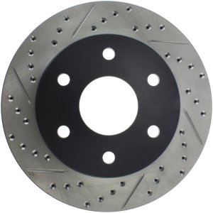Chevrolet Silverado 1500 Brake Rotor (1) - Front Right - Stoptech - Slotted/Drilled - Black - `99-`07