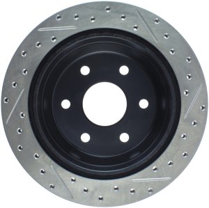 GMC Yukon Brake Rotor (1) - Rear Right - Stoptech - Slotted & Drilled - Black - `00-`02