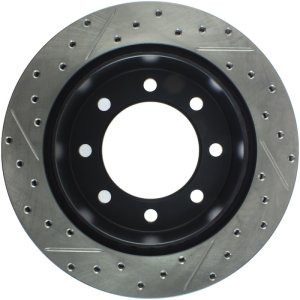 Chevrolet Silverado 3500 HD Brake Rotor (1) - Rear Left - Stoptech - Drilled/Slotted Sport - Black - `07-`10