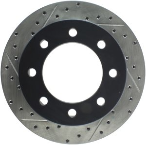 GMC Sierra 3500 Classic Brake Rotors (1) - Rear Right - Stoptech - Drilled/Slotted Sport - Black - 2007 GMC Sierra 3500 Classic Brake Rotors (1) - Rear Right - Stoptech - Drilled/Slotted Sport - Black - 2007