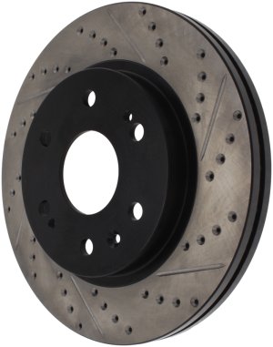 Chevrolet Silverado 1500 Brake Rotor (1) - Front Left - Stoptech - Sport Drilled & Slotted - Black - `05-`19