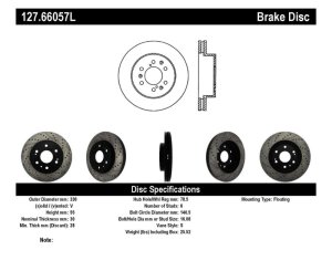 Chevrolet Silverado 1500 Brake Rotor (1) - Front Left - Stoptech - Sport Drilled & Slotted - Black - `05-`19