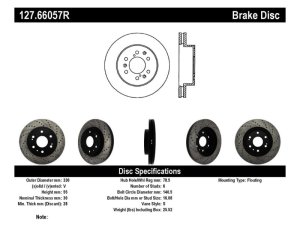 Cadillac Escalade EXT Brake Rotor (1) - Front Right - Stoptech - Drilled & Slotted, Sport, E-Coated - Black - `07-`13