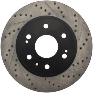 Cadillac Escalade EXT Brake Rotor (1) - Front Right - Stoptech - Drilled & Slotted, Sport, E-Coated - Black - `07-`13