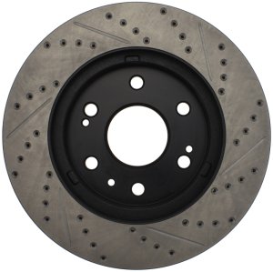 Cadillac Escalade EXT Brake Rotor (1) - Front Right - Stoptech - Drilled & Slotted, Sport, E-Coated - Black - `07-`13