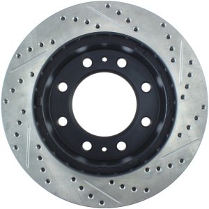 GMC Sierra 3500 HD Brake Rotor (1) - Front Right - Stoptech - Sport Drilled & Slotted - Black - `07-`10